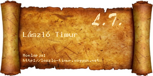 László Timur névjegykártya